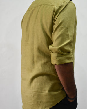 Pista Green Regular Fit Hemp Shirt