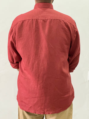 Burgundy Regular Fit Hemp Shirt