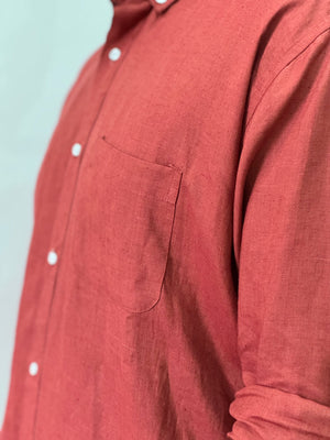 Burgundy Regular Fit Hemp Shirt