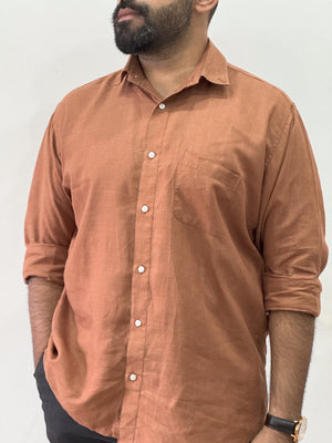 Brown Regular Fit Hemp Shirt