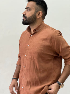 Brown Regular Fit Hemp Shirt